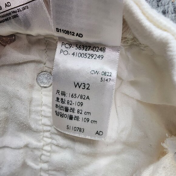 Levis Shorts Womens 32 501 White Stretch High Rise Button Fly Denim Jean *GUC* - Picture 15 of 16